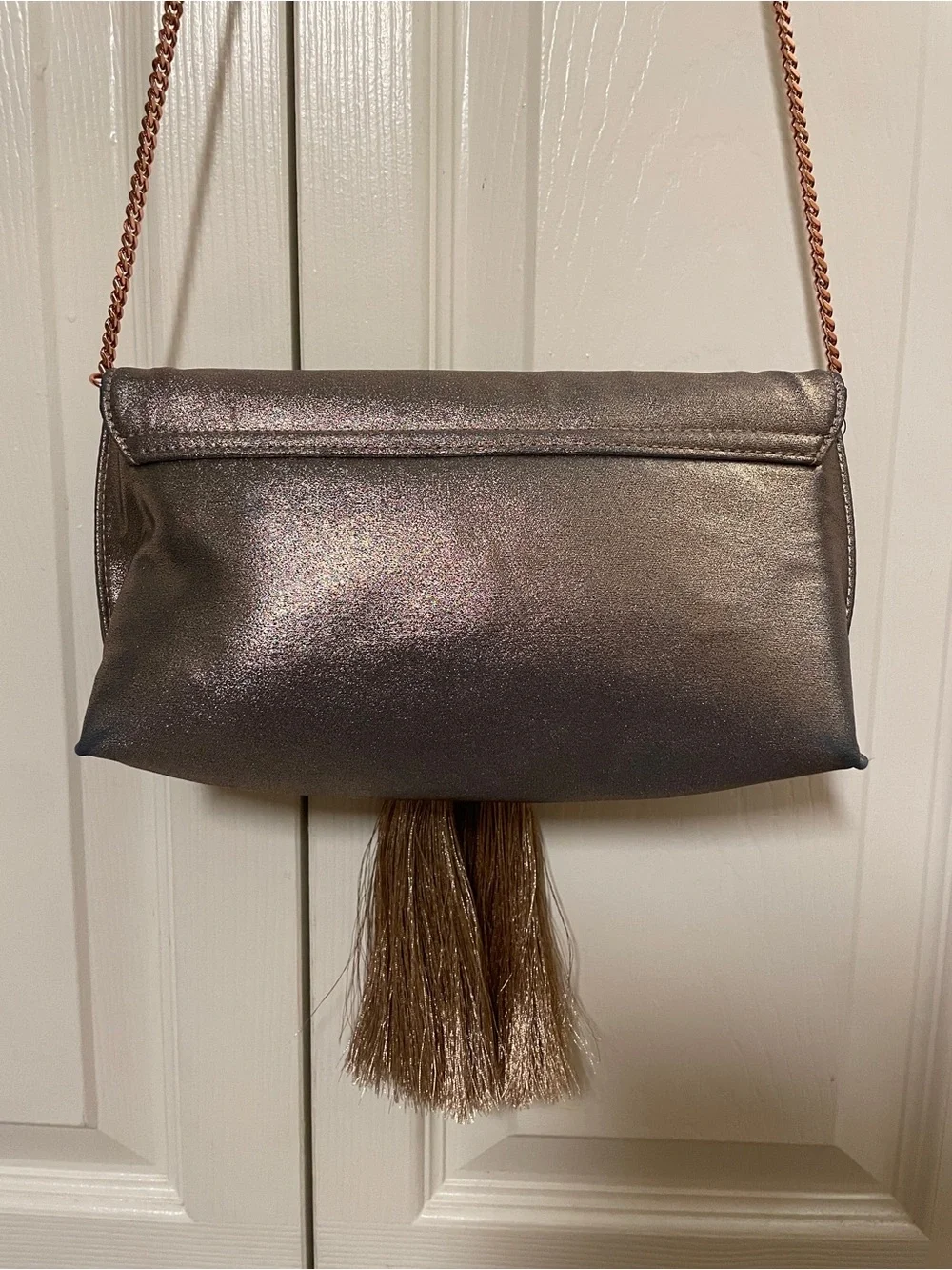 Ted Baker - KATHIE- Satin Brocade Tassel Clutch - Rose Gold -MSRP - $129